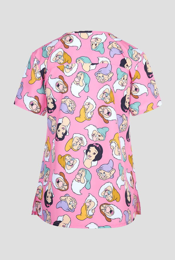 Disney's Snow White and Friends by Funscrubs Women's 2-Pocket STRETCH V-Neck Print Scrub Top - null - 2