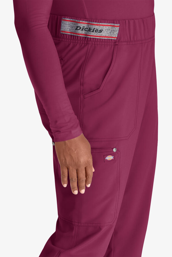 Dickies EDS NXT Women's 5-Pocket Cargo Jogger Scrub Pants - Wine - 3