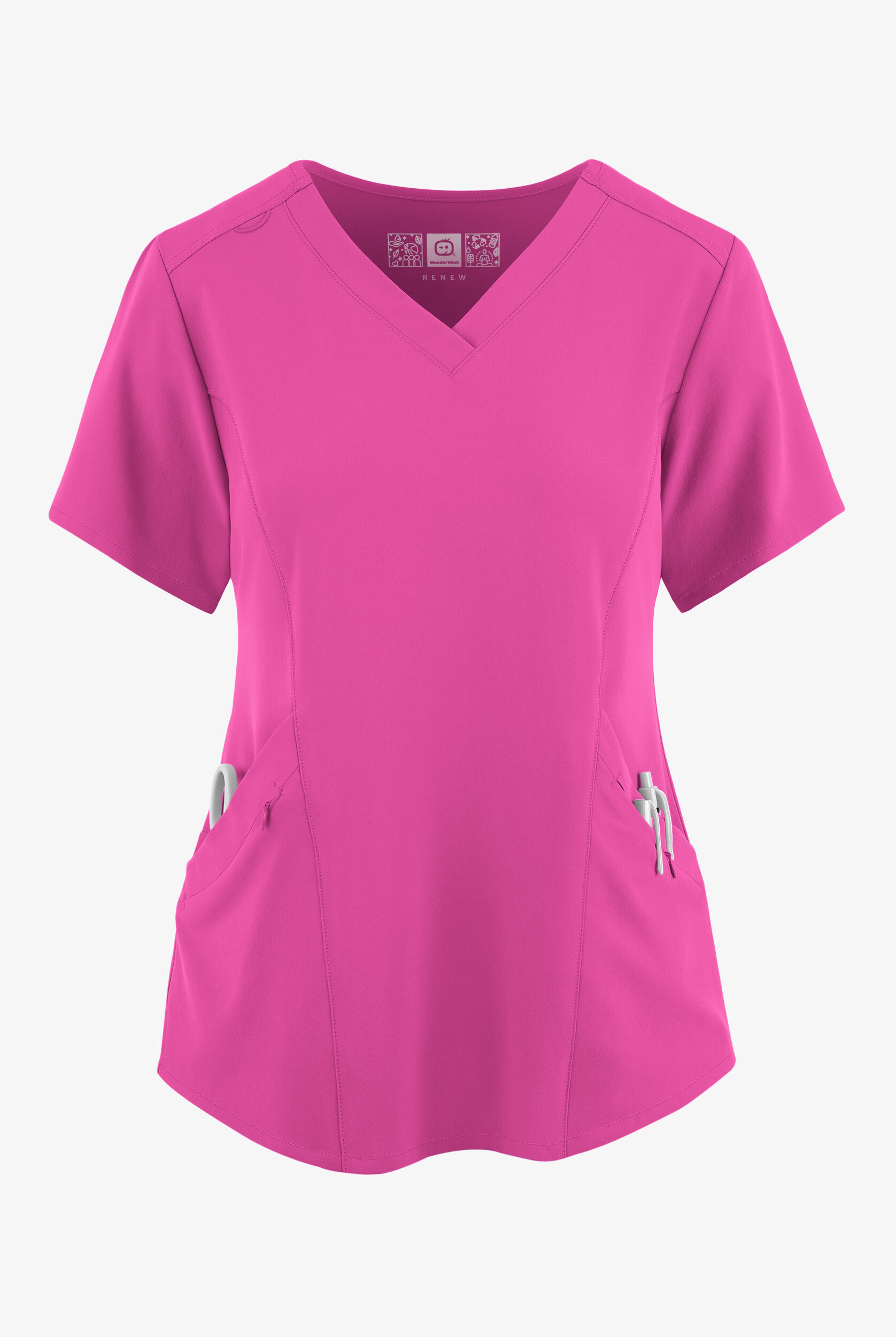 WonderWink Renew Women's 4-Pocket STRETCH Scrub Top, Stretch