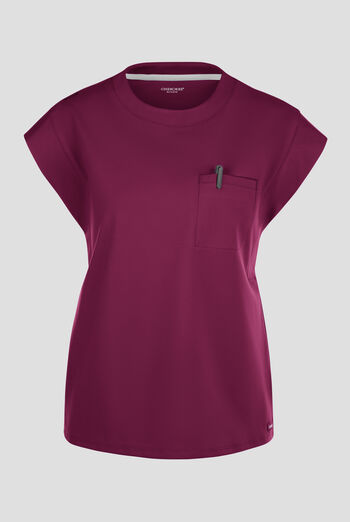 Cherokee Achieve Women's 1-Pocket STRETCH Raglan Sleeve Crew Neck Knit Scrub Top