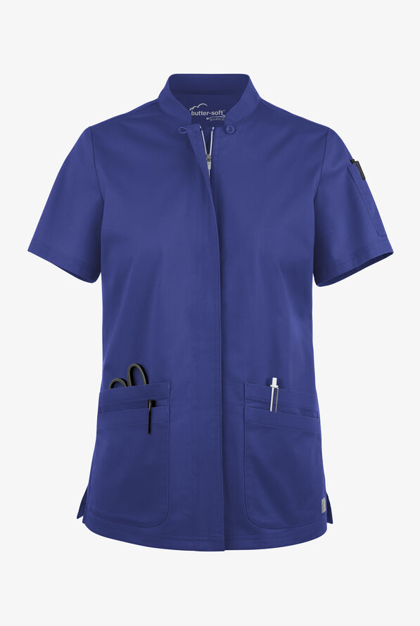 Blusa m&eacute;dica UA Butter-Soft STRETCH con cremallera y 6 bolsillos para mujer - Galaxy - 1