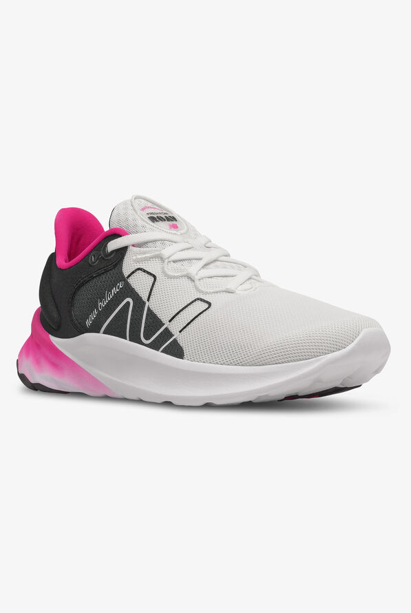 New Balance Fresh Foam Roav v2 White/ Black/ Pink Glo Women's Athletic Nursing Shoes - null - 4
