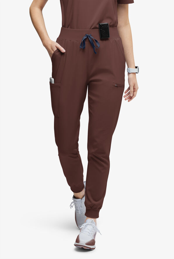 Easy STRETCH Olivia Women's 7-Pocket Slim Leg Jogger Scrub Pants - Nutshell - 1