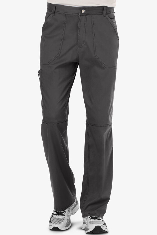 Cherokee Workwear Revolution Men's 7-Pocket STRETCH Cargo Scrub Pants - Pewter - 1