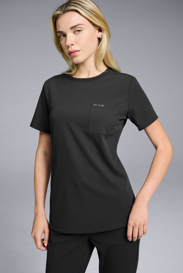 Hypothesis Women's Base Crew-Neck Tuck-In Scrub Top - Jet Black - 1