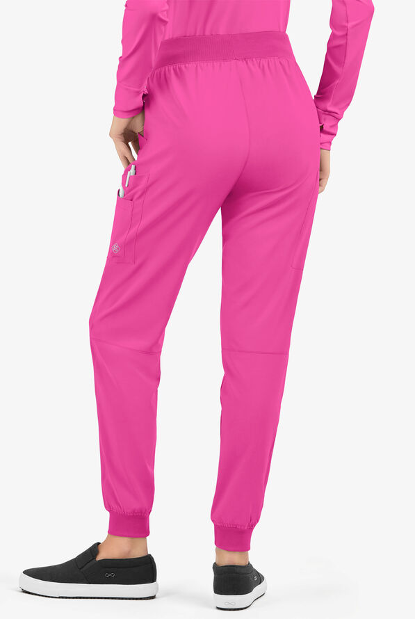 Easy STRETCH Mila Women's 7-Pocket Jogger Scrub Pants - Petite - Glam Pink - 3