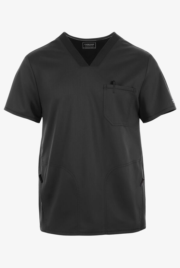 Camisa m&eacute;dica Cherokee Workwear Revolution STRETCH con ribete de malla y 3 bolsillos para hombre exclusiva de UA - Black - 4