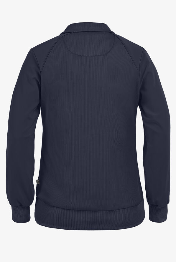 Infinity Women's 2-Pocket STRETCH Warm-Up Scrub Jacket - Navy - 3