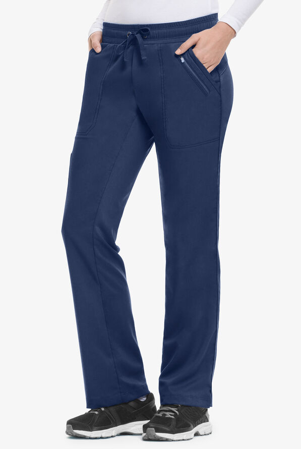 Healing Hands Purple Label Tanya Women's 5-Pocket STRETCH Drawstring Scrub Pants - Petite - Navy - 1