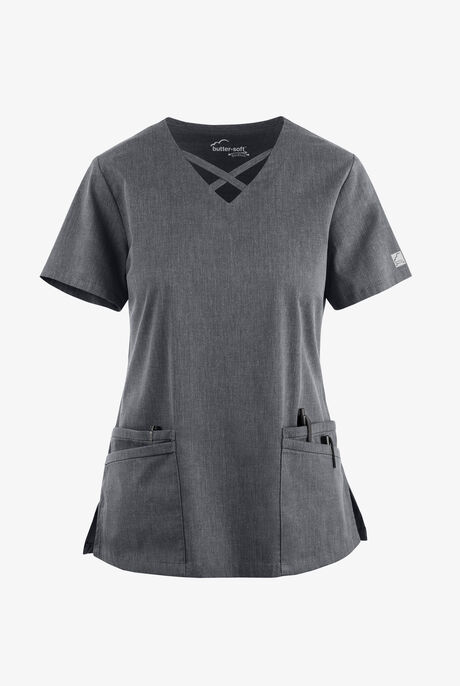 Butter-Soft STRETCH Women's 4-Pocket Crisscross Scrub Top