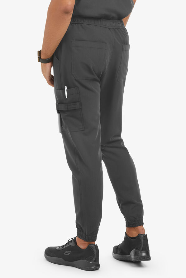 MOVEMENT by Butter-Soft Polaris Men's 10-Pocket Jogger STRETCH Scrub Pants - Pewter - 2