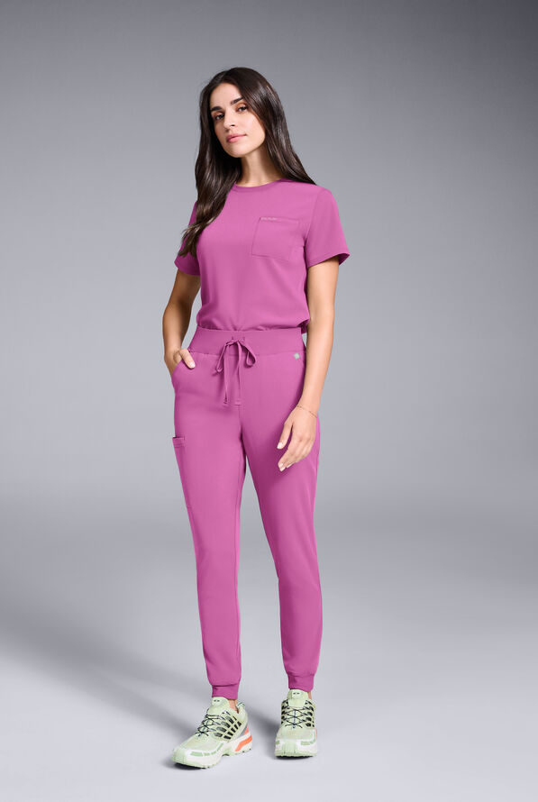 Hypothesis Women's Base Crew-Neck Tuck-In Scrub Top - Magneta - 2