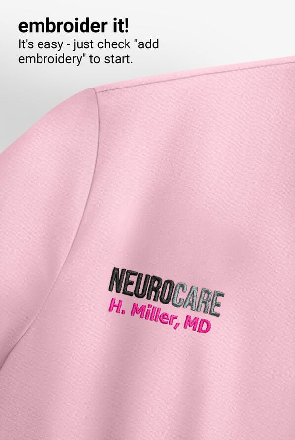 Easy STRETCH Taylor Women's 3-Pocket High Low Hem V-Neck Scrub Top - Pink Peony - 7