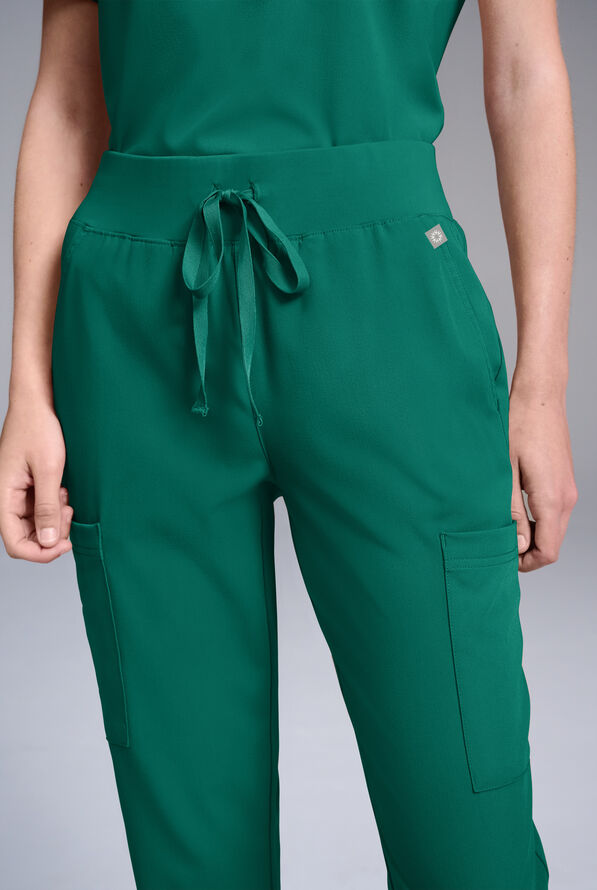 Hypothesis Women's Base 7-Pocket Straight Leg Cargo Scrub Pant - Hunter - 4