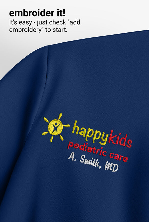 heartsoul Break On Through Women's 3-Pocket STRETCH Zip Front Warm-Up Scrub Jacket - Navy - 4