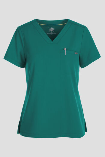 Healing Hands Quest Women's 1-Pocket STRETCH Tuck In V-Neck Scrub Top