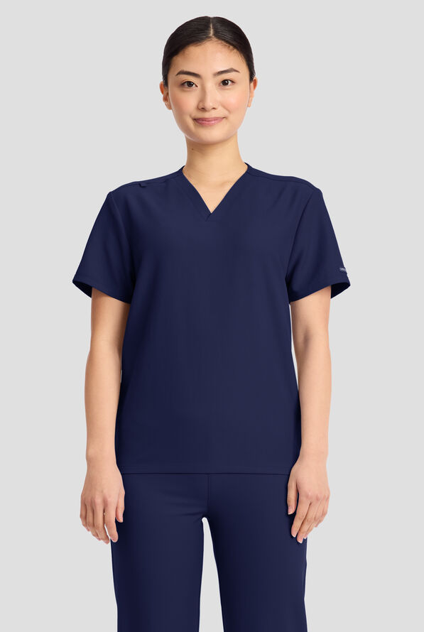 Blusa m&eacute;dica unisex Cherokee Workwear Originals Ultra con cuello en V y 1 bolsillo - Navy - 2