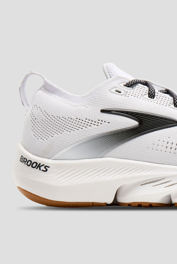 Brooks Men's Glycerin Flex White/Black/Gum Athletic Lace Up Shoes - null - 4