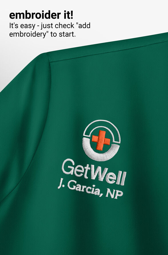 Camisa m&eacute;dica Cherokee Workwear Revolution STRETCH con cuello en V y 2 bolsillos para hombre - Hunter - 4