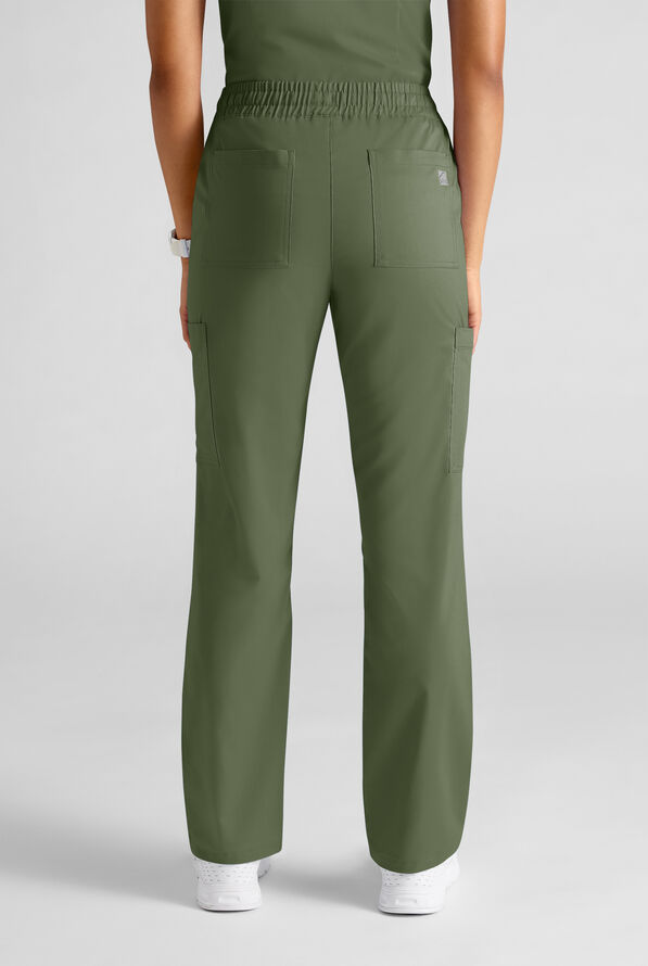 Butter-Soft STRETCH FLXTEK+ Women's 8-Pocket Straight Leg Cargo Scrub Pants - Light Olive - 2