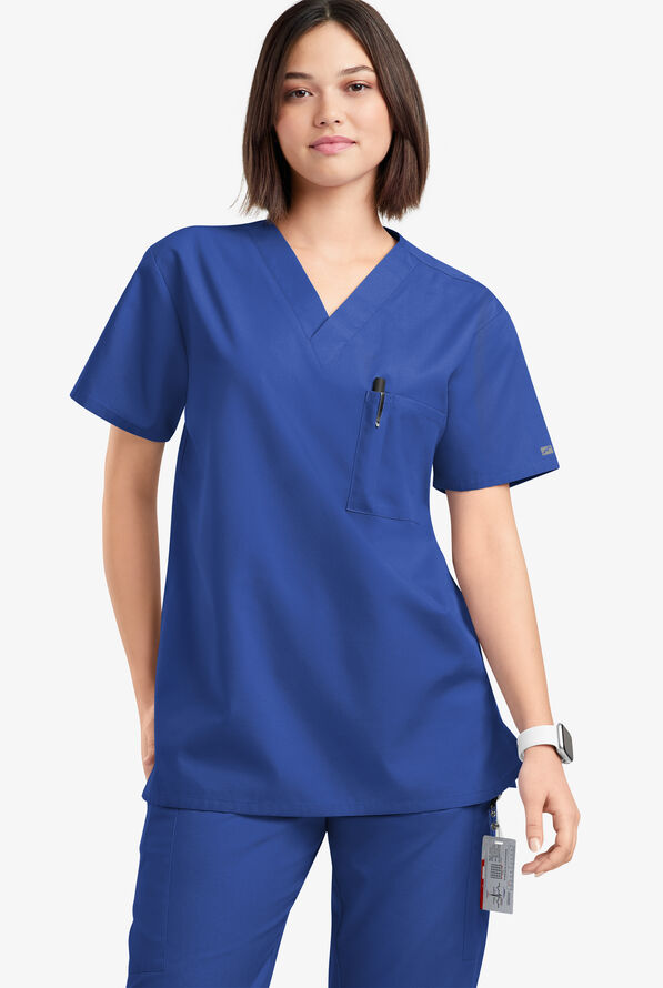 Blusa médica unisx Butter-Soft Originals con cuello en V y 2 bolsillos - Galaxy - 2