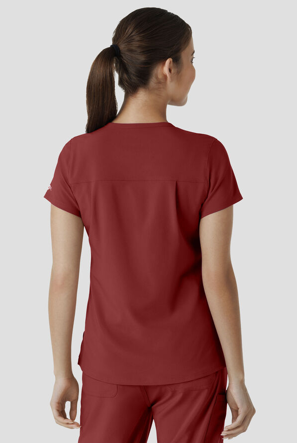 Carhartt Cross-Flex Force Women's 1-Pocket STRETCH Knit Panel Tuck In Scrub Top - Amber Terrain - 3