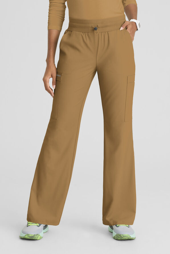Skechers by Barco Ripstop Explore Women's 5-Pocket STRETCH Cargo Fit & Flare Scrub Pants - Duffle - 1