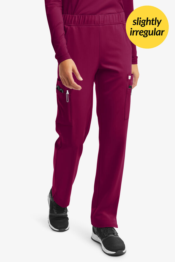 Butter-Soft Women's 13-Pocket Cargo Scrub Pants **Slightly IRREGULAR**  - Wine - 1
