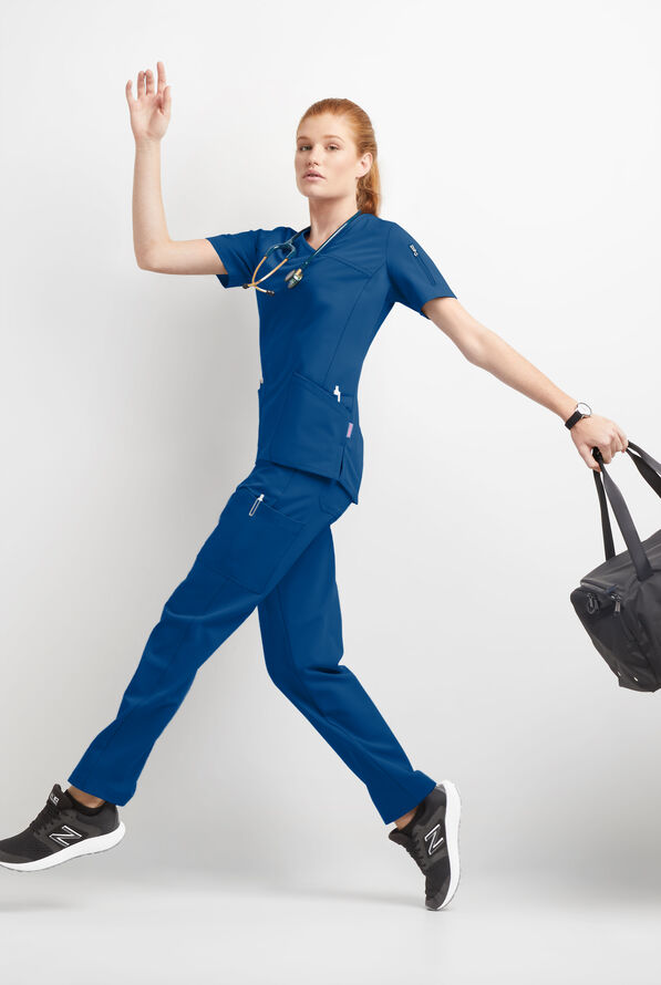 MOVEMENT by Butter-Soft Rigel Women's 9-Pocket Interior Drawstring STRETCH Scrub Pants - Royal - 4