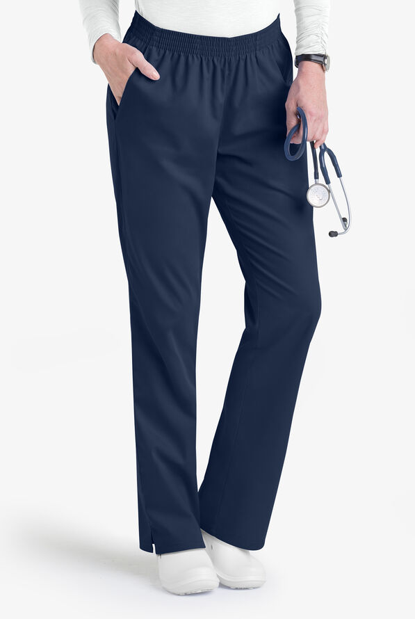Pantalón médico Butter-Soft Core by UA™ con cintura elastizada y 2 bolsillos para mujer - Navy - 1