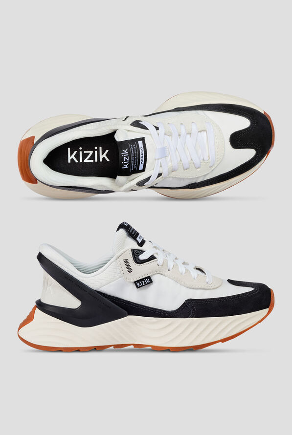 Zapatillas deportivas Kizik Monaco Black/White con cordones para mujer - null - 1