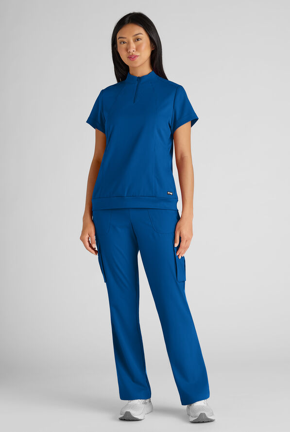 Grey's Anatomy by Barco Emerge Parker Women's 4-Pocket STRETCH Fit & Flare Scrub Pants - Royal - 7