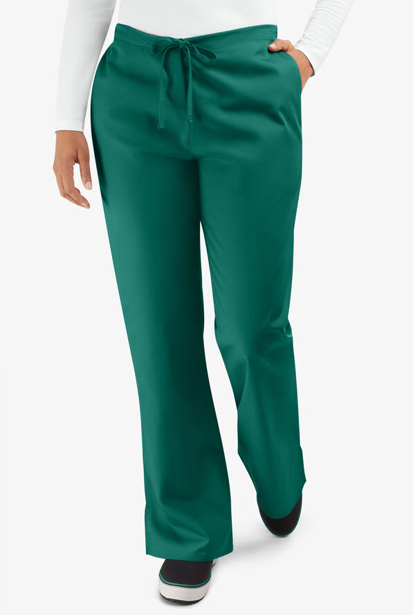 Cherokee Workwear Women's 3-Pocket Flare Leg Drawstring Scrub Pants - Hunter - 1
