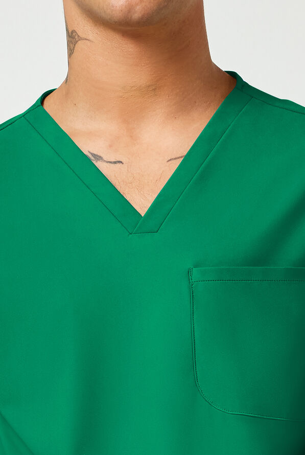 Camisa m&eacute;dica Infinity PURSUIT STRETCH con cuello en V y 3 bolsillos para hombre - Retro Green - 3