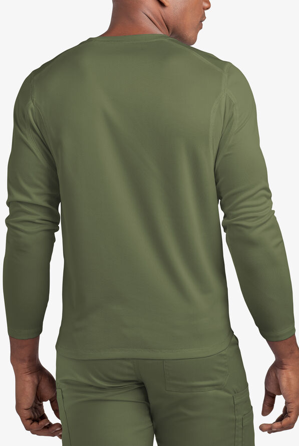 Advantage STRETCH Men's Long Sleeve Crew Neck Underscrub - Light Olive - 3