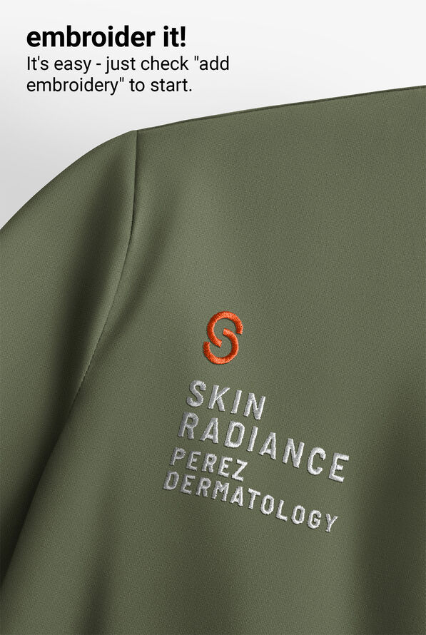 Wink Renew Knit Women's 2-Pocket STRETCH Rib-Knit Crew Neck Scrub Top - Olive - 5