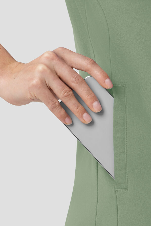 Carhartt Force&reg; Cross-Flex Knits Women's 5-Pocket STRETCH V-Neck Scrub Top - Green Slate - 5