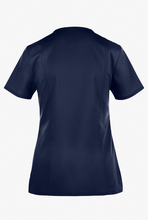 Blusa médica Cherokee Workwear Revolution estilo cruzado con 2 bolsillos para mujer - Navy - 3