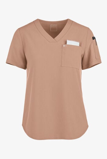 Blusa m&eacute;dica Easy STRETCH Chloe con cuello en V y 3 bolsillos para mujer