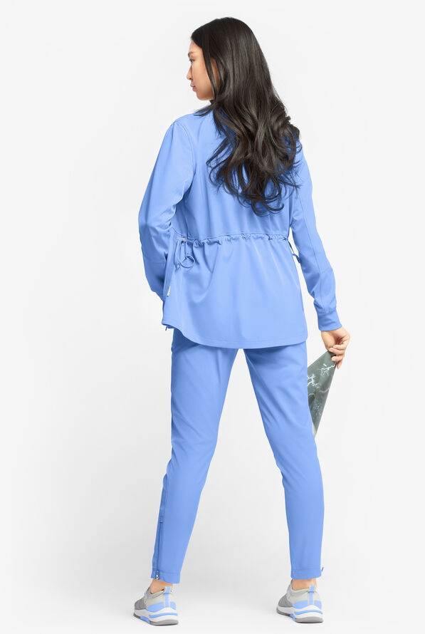Chaqueta médica ajustable WhisperLite Eris con cremallera y 5 bolsillos para mujer - Ceil Blue - 4