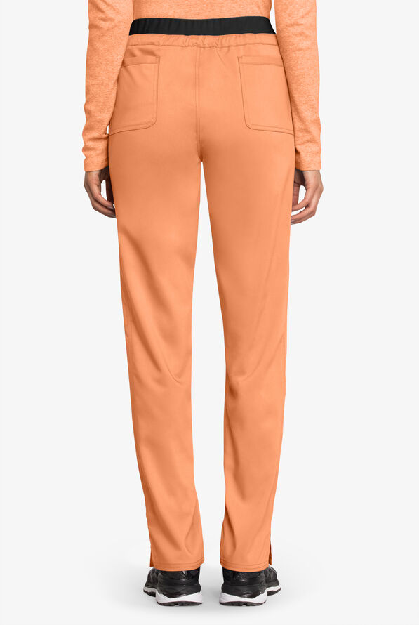 Pantalón médico Cherokee Workwear Revolution estilo cargo con cordón ajustable y 5 bolsillos para mujer  - Sweet Cantaloupe/Black - 2