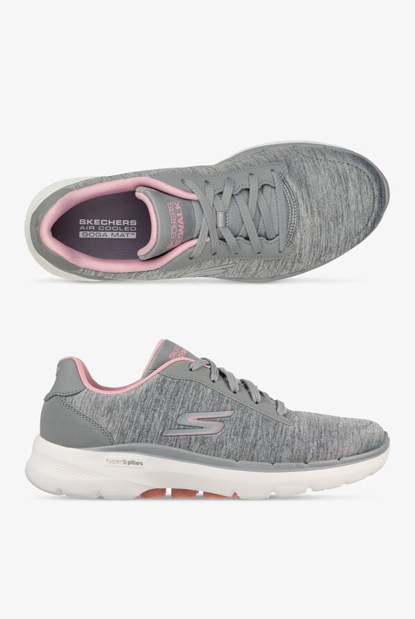 Skechers Performance Women's Go Walk 6 Magic Melody Grey Athletic Lace Up Nursing Shoes - null - 1