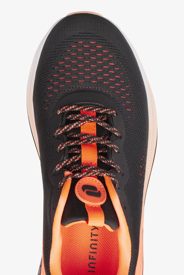 Infinity Women's Infinite Black/Neon Coral Athletic Lace Up Nursing Shoes - null - 2