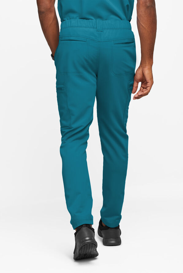 Pantal&oacute;n m&eacute;dico Movement by Butter-Soft STRETCH estilo cargo con 8 bolsillos para hombre - Caribbean Blue - 4