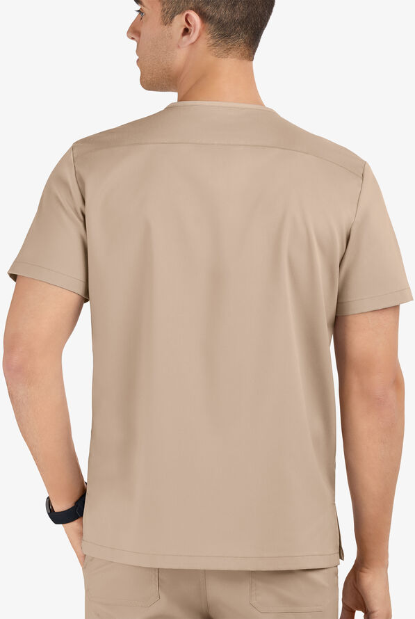 Advantage STRETCH Men's 6-Pocket V-Neck Scrub Top - Iced Latte - 3