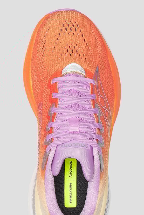 Saucony Women's Ride 19 Fire / Orchid Athletic Lace Up Shoes - null - 2