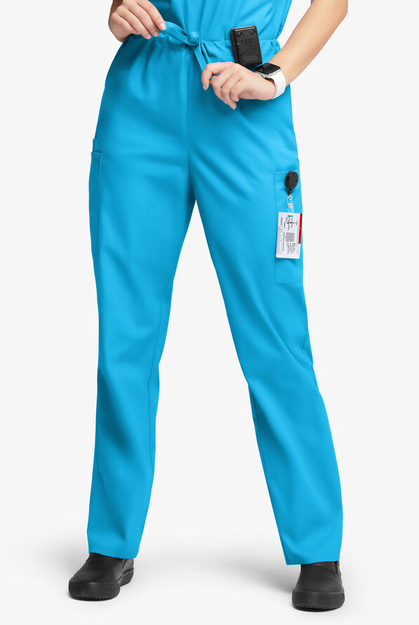 Butter-Soft Originals Unisex 4-Pocket Drawstring Relaxed Straight Leg Scrub Pants - Turquoise - 1
