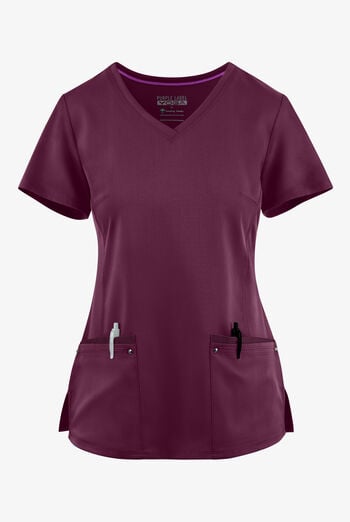 Blusa m&eacute;dica Healing Hands Purple Label STRETCH Juliet con 2 bolsillos y costuras estilo princesa para mujer