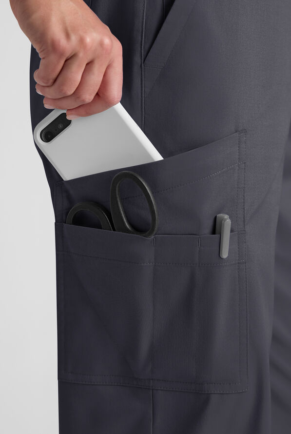 Pantal&oacute;n m&eacute;dico Butter-Soft STRETCH estilo cargo con bragueta y 10 bolsillos para mujer - Pewter - 6