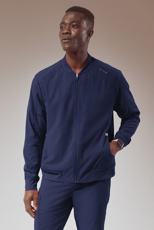 Hypothesis Omni Men's 3-Pocket Zip Front Scrub Jacket - Navy - 1